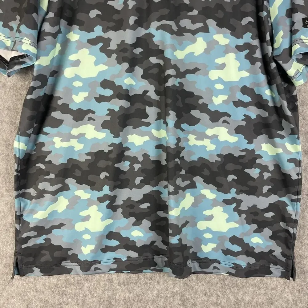 Sunday Swagger Golf Polo Shirt Mens XL Blue Camo Short Sleeve Performance - Picture 4 of 12